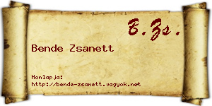 Bende Zsanett névjegykártya